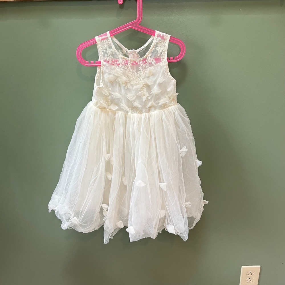 Trish‎ Scully Child Ivory Lace Tulle Dress Party Special Occasion Girl's Sz 5